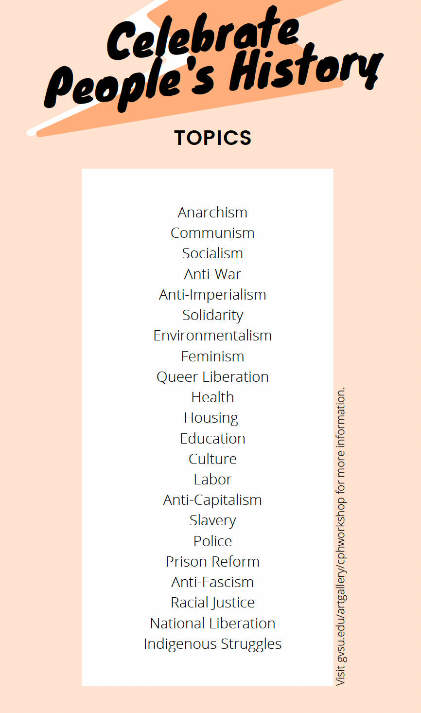 List of Celebrate People's History themes
